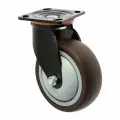 Колесо для трансп. тележек поворотное тундра, d 150 мм, на площадке, покрытие TPR , 5 шт