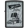 Зажигалка ZIPPO Car Design с покрытием Black Matte, латунь/сталь, черная, 38x13x57 мм