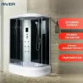 Душевая кабина River Dunay 120/90/24 TH L, стекло тонированное, профиль серебристый, с крышей, левосторонняя