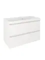 Тумба под раковину без столешницы Aqua de Marco Astra 90 подвесная, глянцевая белая, с органайзером