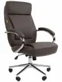 Компьютерное кресло руководителя CHAIRMAN 794, экокожа, коричневый, на хромированной крестовине