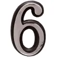 Цифра дверная (номер на дверь) аллюр большая пластик 6 хром