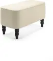 Банкетка пуф MONOFIX буно в прихожую, спальню, экокожа кремовый