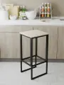 Барный стул IamLoft, металл, для дома, дуб молочный, высота сиденья 79см