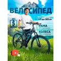 Горный велосипед скоростной, серо-синий, колёса - 26, рама - 17, 21 скорость
