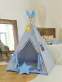 Вигвам детский от вигвамамама/Палатка детская игровая / Домик для детей/ с ковриком и подушкой звездой/система антискладывания .