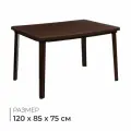 Стол прямоугольный, 120 х 85 х 75 см, цвет коричневый