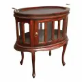 Шкаф для напитков DOMKORLEONE овальный, с подносом и ручками, красное дерево (mahogany wood), цвет орех LBW (коричневый)