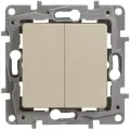 Legrand Etika Слоновая кость Переключатель 2-клавишный, 10А, Автоматические клеммы (комплект 5шт)