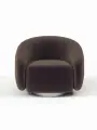 Кресло Крутящееся Manons Maison Kali, механизм Нераскладной, Велюр коричневый/цоколь Silver, 82х73х79 см
