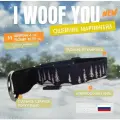 Ошейник для собак I WOOF YOU с принтом Ночь в заснеженном лесу, мартингейл, полуудавка ширина 40 мм