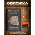 Обложка на ветеринарный паспорт для кошек с принтом Скоттиш-фолд