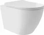Унитаз подвесной Aqueduto Ovo Plus OVOT0210 безободковый, торнадо, с сиденьем микролифт, белый глянец