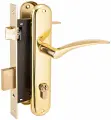 Замок врезной дверной с ручками аллюр 0211 GP (золото)