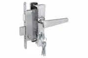 Замок врезной Зенит цилиндровый с защёлкой в комплекте с ручкой ЗВ4-3.01 хром 4 ключа