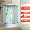 Душевая кабина River Dunay 120/80/24 MT R, стекло матовое, профиль серебристый, с крышей, правосторонняя