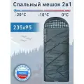Спальный мешок Castra Reinir, синтетический наполнитель, трехсезонный, с капюшоном, серый