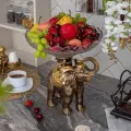 Фруктовница-конфетница из мрамора и стекла на ножке BOGACHO Слон Айрават