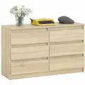 Широкий комод шесть ящиков Мори МК1200.6 цвет дуб сонома, ШхГхВ 120,4х41х73 см
