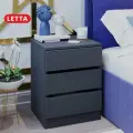 Прикроватная тумба LETTA Индиго, 3 ящика, ЛДСП, универсальная ориентация, напольная