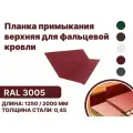 Планка примыкания, верхнее к стене для фальцевой (клик фальцевой) кровли RAL-3005 1250мм 4шт