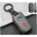 Чехол карбоновый с брелком для KIA К5 Sorento 2020 2021 5 кнопок для смарт ключа дистанционного управления машины углеродное волокно черный