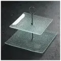 Блюдо 2-х ярусное Акцент, 25x22 см, стеклянная посуда для сервировки