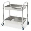 Тележка для сбора посуды HURAKAN HKN-TCD2, нержавеющая сталь, с колесами, 850х450х900 мм, 2 полки, макс. нагрузка на полку 20 кг