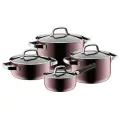 Набор стальной посуды из 3-х кастрюль и ковша Fusiontec Mineral Rose Quartz с крышками, розовый, серия Наборы посуды, кастрюли и все для приготовления, WMF, 3201006022