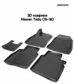 3D коврики Adamauto в салон для Nissan Tiida C13 (15-18)