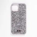 Чехол Swarovski, для iPhone 15, силикон/титан, защита камеры, титановый, ударопрочный