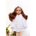 Одежда для кукол 32-35см Paola Reina, Vidal Rojas, Berjuan и др, Шубка для кукол, белый (полоска)