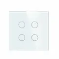 Сенсорный выключатель 4 клавиши 1 пост, (4G) стекло 86х86мм цвет белый