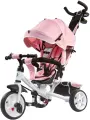 Велосипед трёхколесный с ручкой кросс white (колеса EVA 10/8 )белый, розовый (арт. ВЛ-5267)