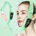 Вибромассажер для улучшения овала лица с вибрацией и светотерапией. Массажер от второго подбородка и отеков с 12 уровнями микровибрации
