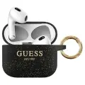 Чехол Guess Silicone Glitter с кольцом для Airpods 3 , черный