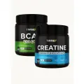 Комплект для Спорта: Креатин моногидрат 240 капсул + BCAA 2:1:1 240 капсул, спортивное питание для набора массы тела