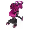 Коляска трансформер 2в1 для кукол, фиолетовая