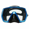 Маска для плавания TUSA FREEDOM HD, синяя рамка, черный силикон