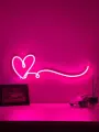 Сердце неоновая лампа, светильник
