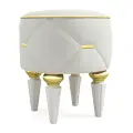 Пуфик Дубай Круглый на Высоких ножках Велюр светло-бежевый / ножки - слоновая кость Djivani