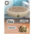 Лежанка для кошки, для собаки 55см Плетеный мир Дуб молочный, плетеная из полиротанга с двусторонней подушкой