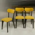 Стулья для кухни SANYAK комплект 3 шт мягкие со спинкой для обеденной зоны, велюр, Горчичный