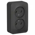 Systeme Electric Blanca наружная Антрацит Розетка 2-ая б/з без шторок 16А, 250В, изолир. пластина, BLNRA000216