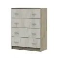 КМ 554 Бася ЛДСП комод 4 ящ. дуб крафт серый/дуб крафт белый, 80х104х41