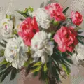 Алмазная мозаика Белоснежка Букет пионов / Набор алмазной мозаики 30х30 см / На подрамнике / Полная выкладка / Цветы