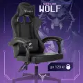 Кресло игровое Knight Wolf черный экокожа
