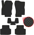 Автомобильные коврики EVA для Volkswagen Passat B8 (2014-н/в), чёрные с чёрным кантом, ячейка - ромб