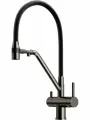 Смеситель SANCOS Dora SC4003GG для кухни, гибким изливом, с подключением фильтра, вороненая сталь