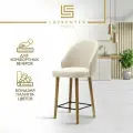 Полубарный стул высота 60 см Fusion Standart F03+ стулья полубарные букле бежевый, мягкий на дубовых ножках